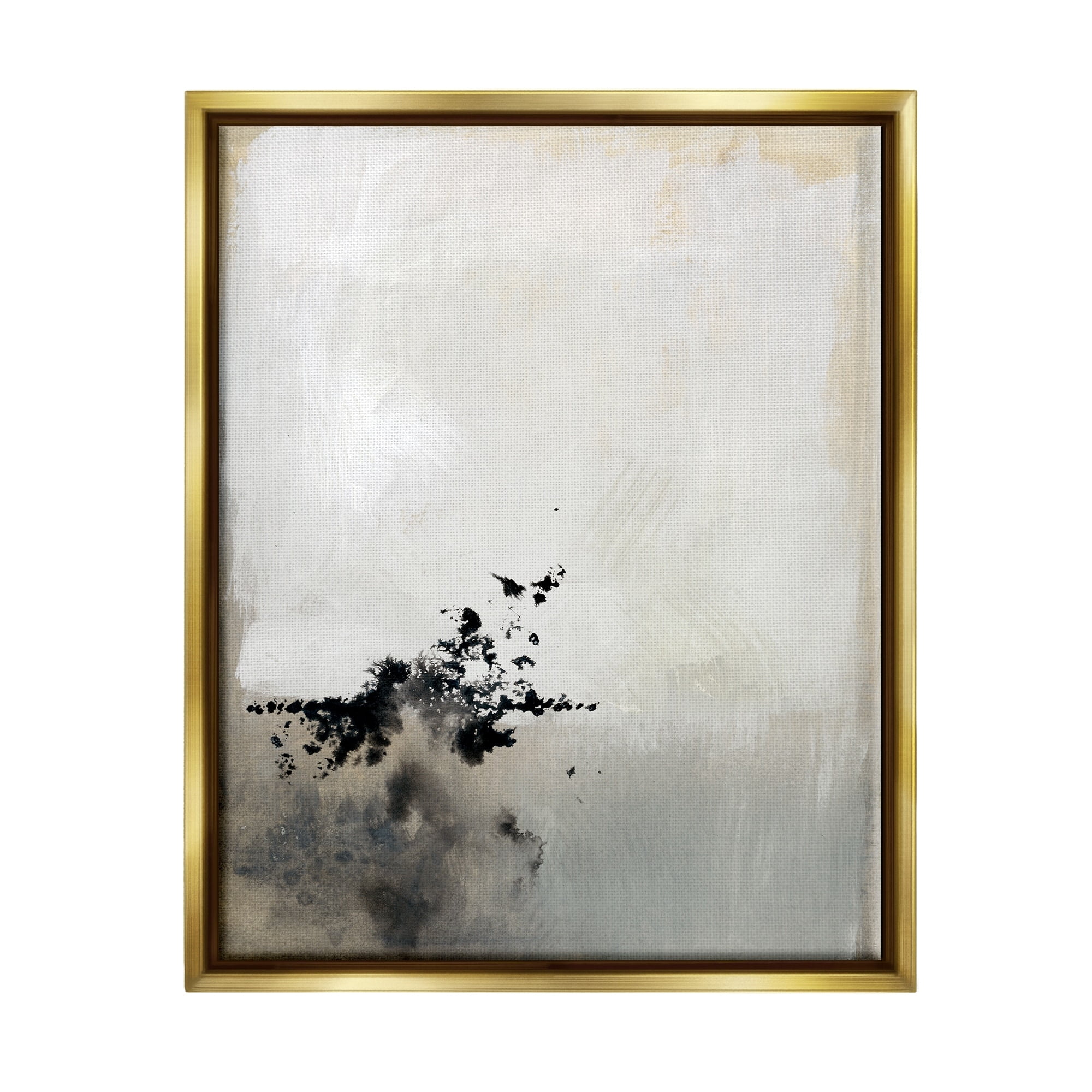Minimalist Gold Framed Abstract Canvas Painting, 17 x 21