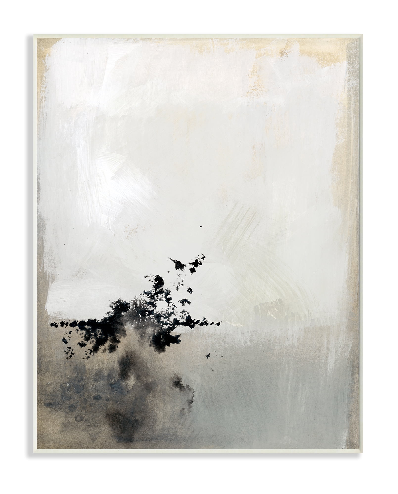 Stupell Industries Minimal Neutral Abstract Painting Black Splatter Wall Plaque, 10 x 15, Design by Victoria Barnes