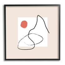 Stupell Industries Minimal Nordic Landscape Abstraction Modern Neutral Tones Abstract Painting Black Framed Art Print Wall Art, 12 x 12