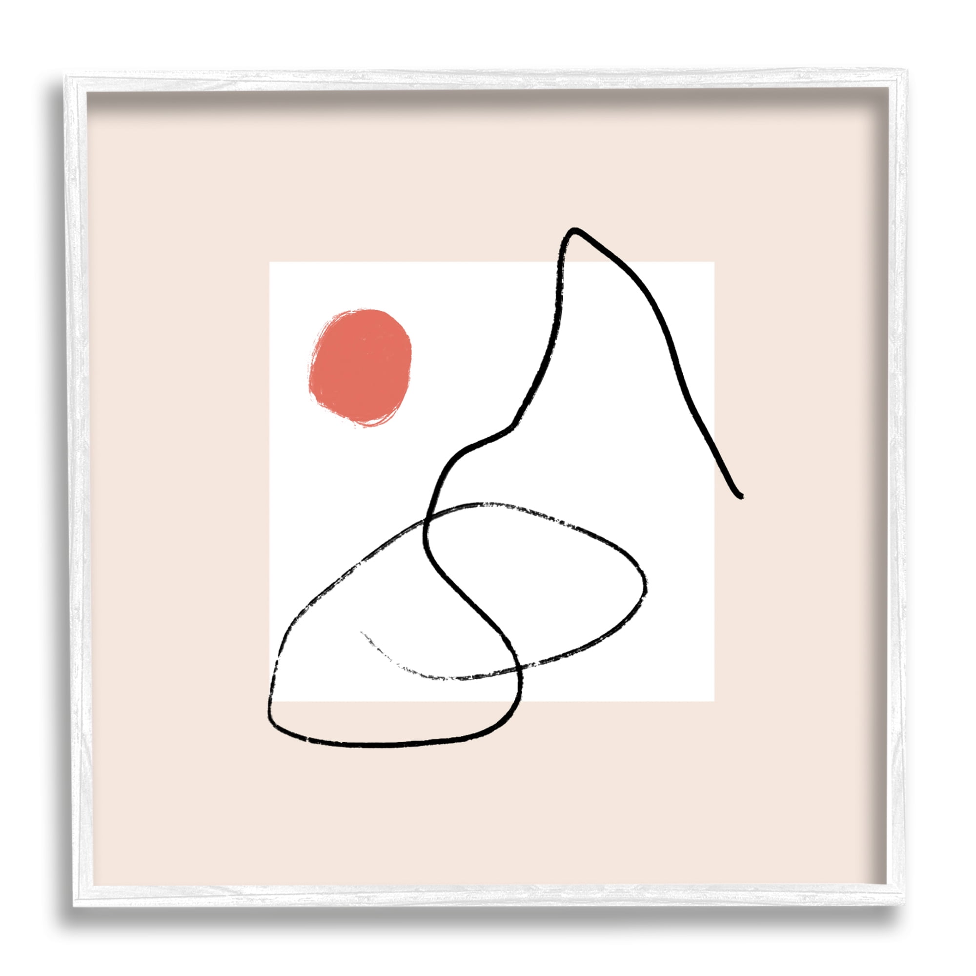 Stupell Industries Minimal Nordic Landscape Abstraction Modern Neutral Tones Abstract Painting White Framed Art Print Wall Art, 12 x 12