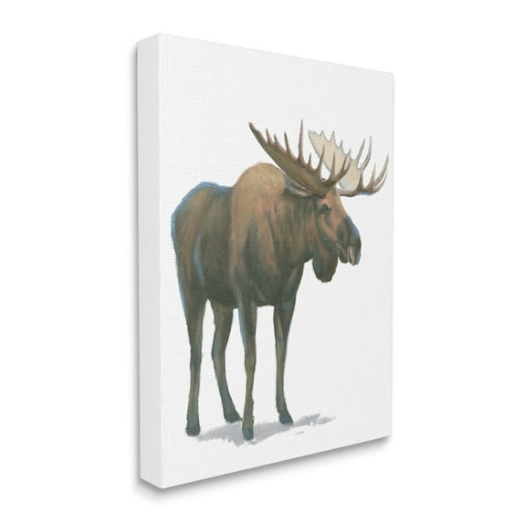 Stupell Industries Minimal Northern Moose Wild Woodland Animal Canvas Wall Art, 36 x 48, Design by James Wiens