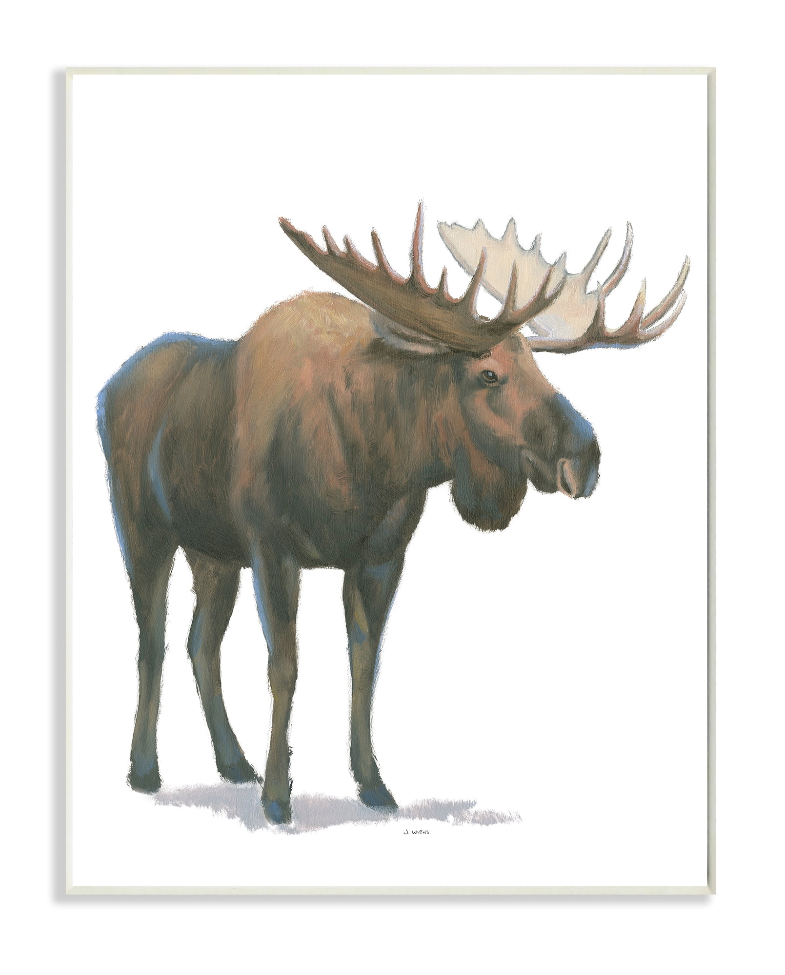Stupell Industries Minimal Northern Moose Wild Woodland Animal Wall Plaque, 10 x 15, Design by James Wiens