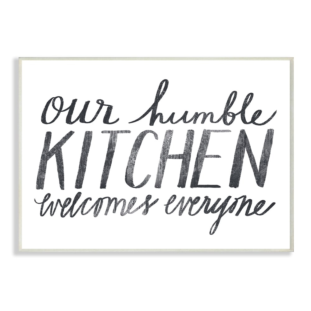 Stupell Industries Minimal Our Humble Kitchen Phrase Distressed Text Wall Plaque by Katie Doucette