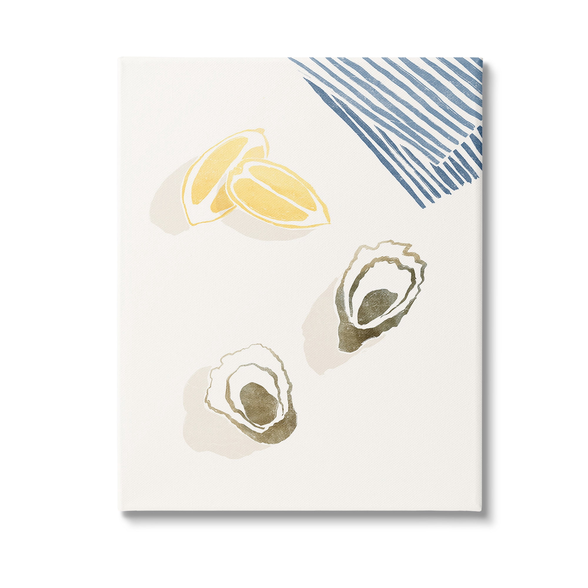 Stupell Industries Minimal Oysters & Lemons Animals & Insects Painting Gallery Wrapped Canvas Art Print Wall Art, 16 x 20