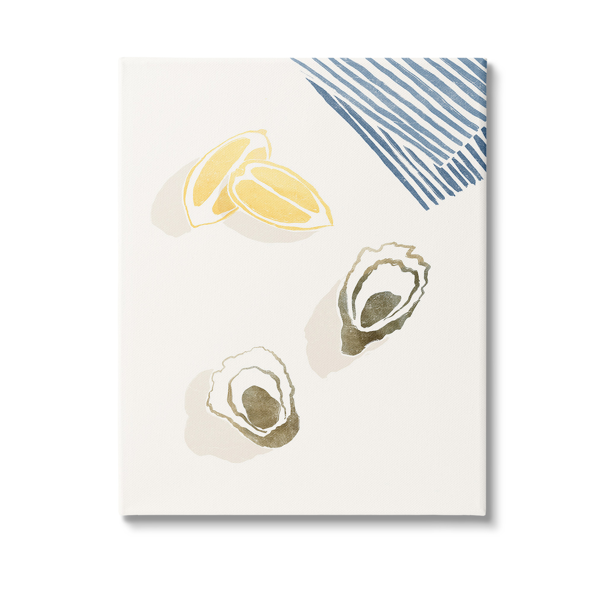 Stupell Industries Minimal Oysters & Lemons Animals & Insects Painting Gallery Wrapped Canvas Art Print Wall Art, 30 x 40