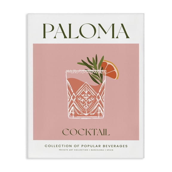 Stupell Industries Minimal Paloma Cocktail Food & Beverage Painting Wrapped Canvas Canvas Art Print Wall Art, 36 x 48