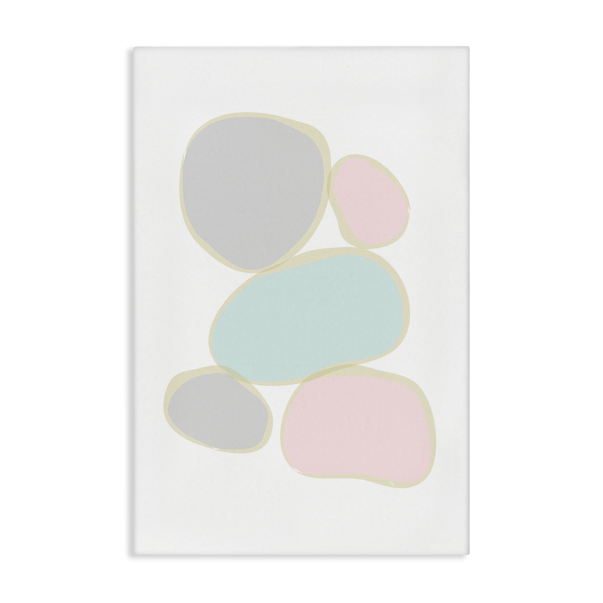 Stupell Industries Minimal Pastel Pebbles Abstract Painting Gallery Wrapped Canvas Art Print Wall Art, 30 x 45