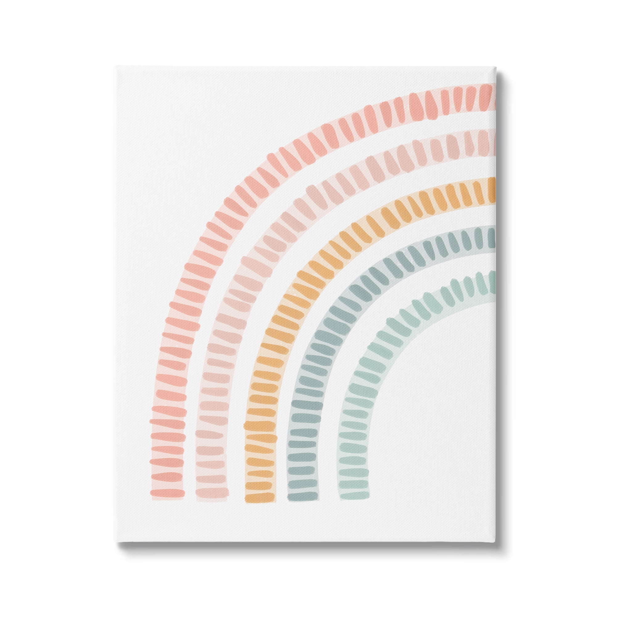 Stupell Industries Minimal Pastel Rainbow Landscape Painting Gallery Wrapped Canvas Art Print Wall Art, 24 x 30