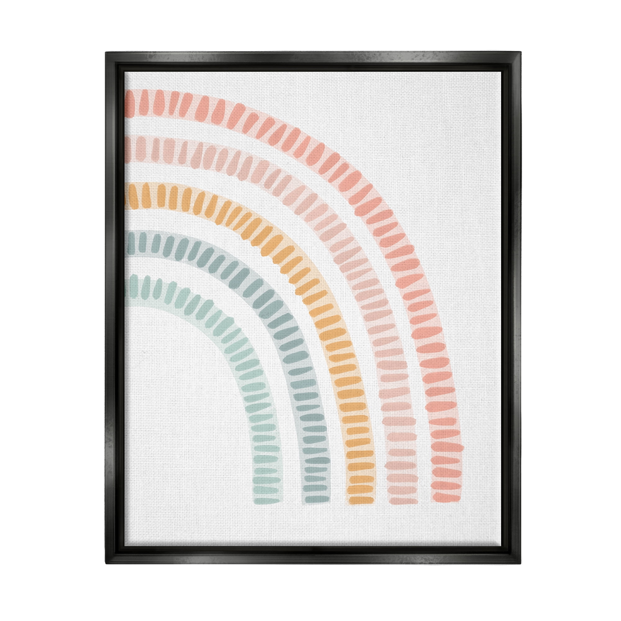 Stupell Industries Minimal Patterned Rainbow Landscape Painting Black Floater Framed Canvas Art Print Wall Art, 25 x 31