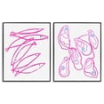 thumbnail image 1 of Stupell Industries Minimal Pink Fish & Oysters 2 Piece Black Framed Giclee Art Set design by Lil' Rue, 14 x 11, 1 of 8