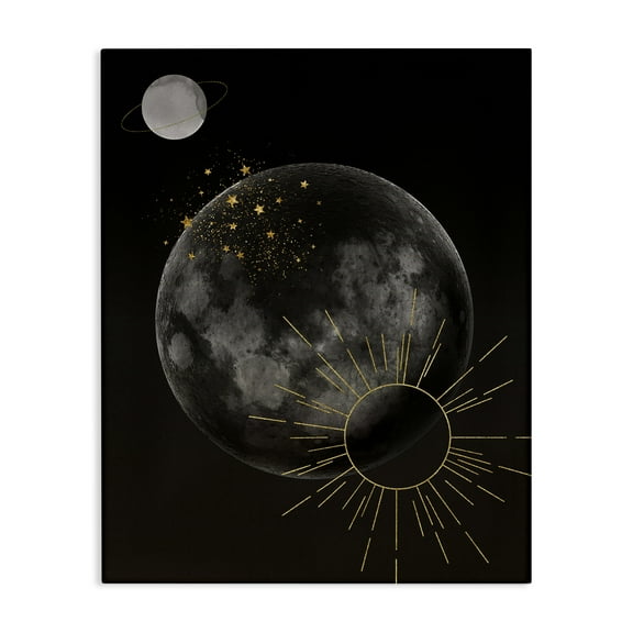 Stupell Industries Minimal Planetary Galaxy Landscape & Nature Painting Wrapped Canvas Canvas Art Print Wall Art, 36 x 48