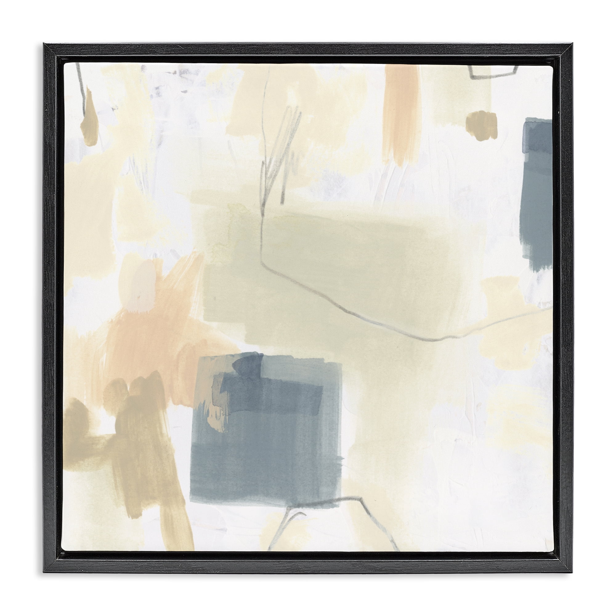 Stupell Industries Minimal Plaster Line Black Framed Floater Canvas Wall Art, design by June Erica Vess