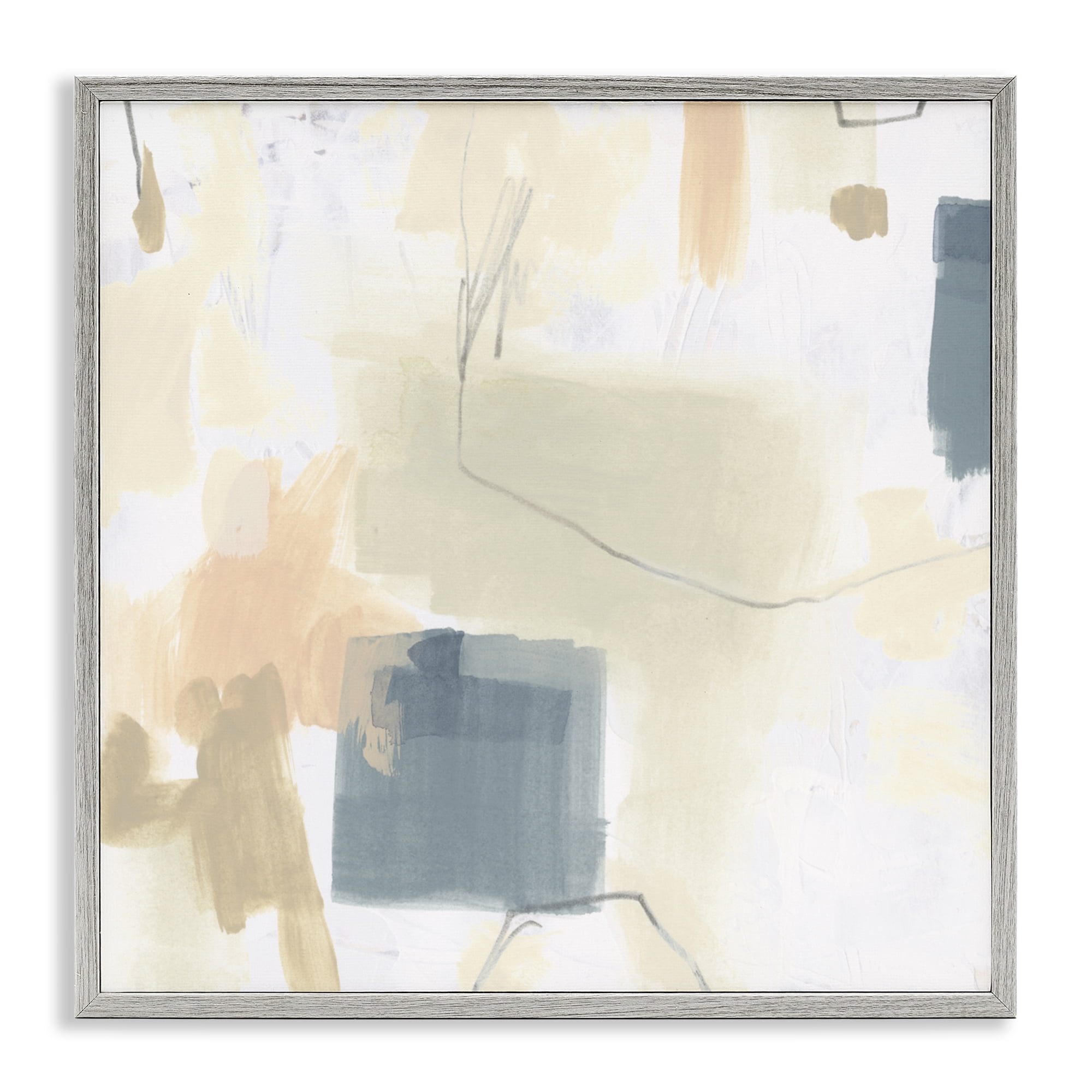 Stupell Industries Minimal Plaster Line Gray Framed Giclee Art, design by June Erica Vess