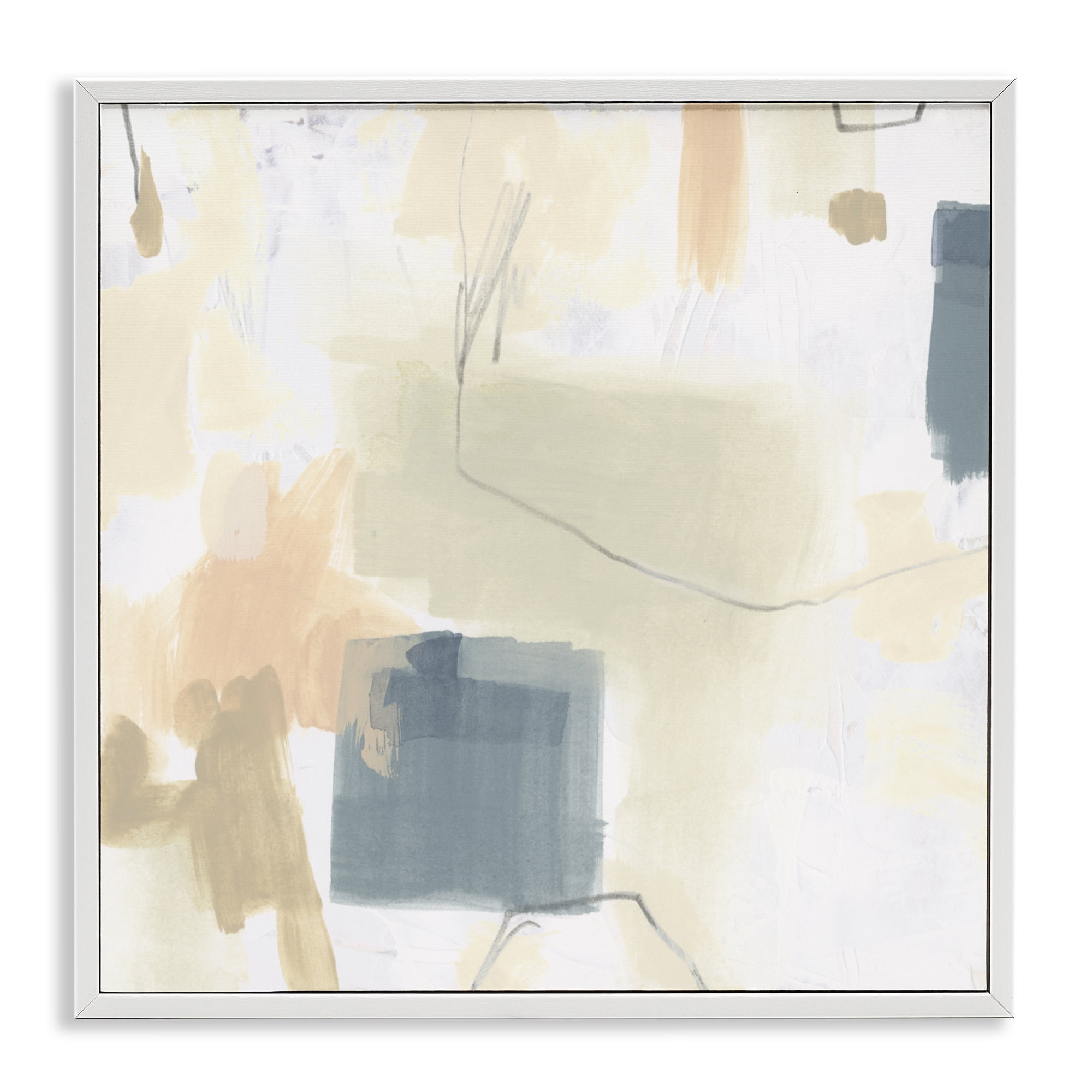Stupell Industries Minimal Plaster Line White Framed Giclee Art, design by June Erica Vess