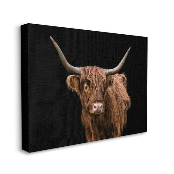 Stupell Industries Minimal Portrait of Countryside Cattle Animal Designed by Third and Wall