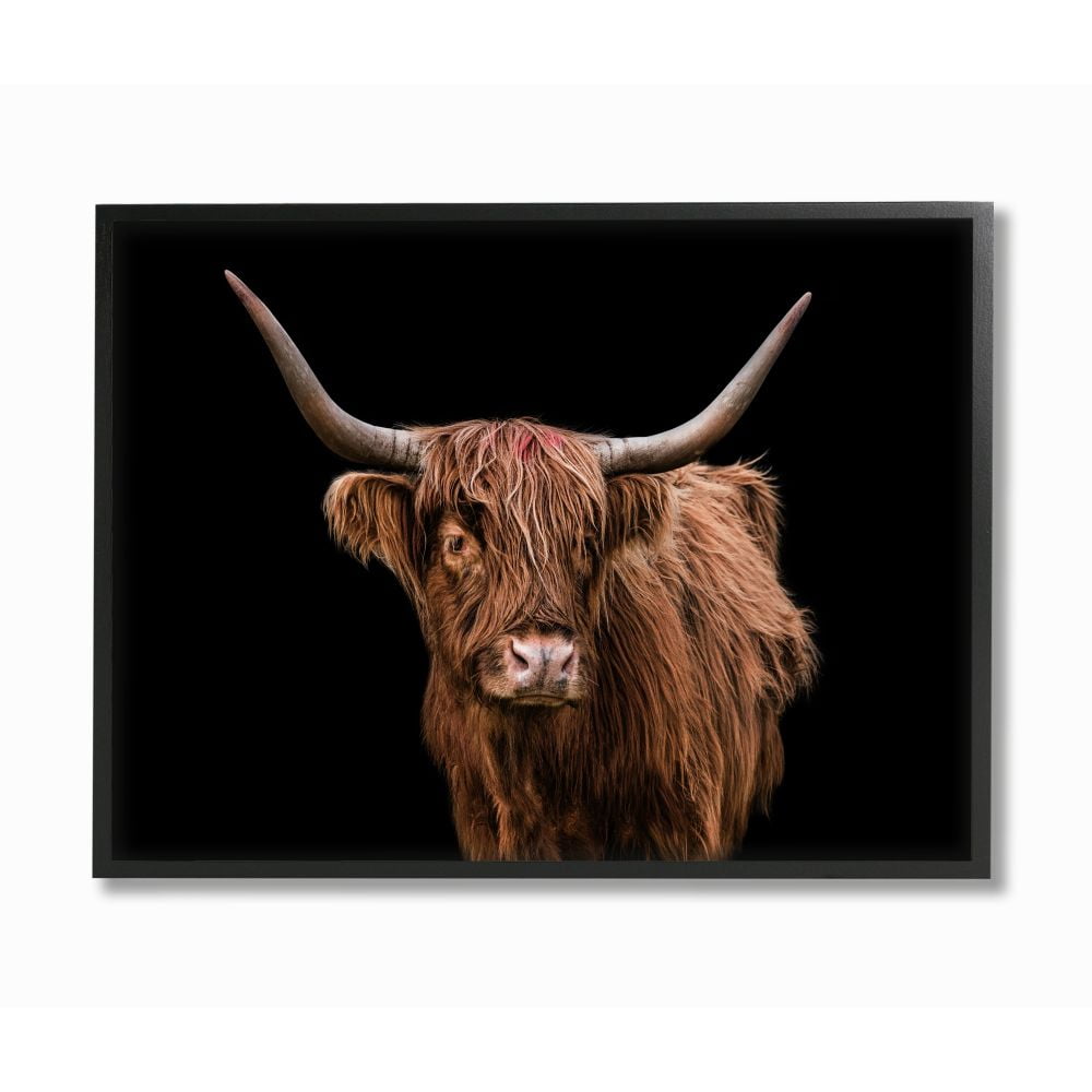 Stupell Industries Minimal Portrait of Countryside Cattle Animal Designed by Third and Wall