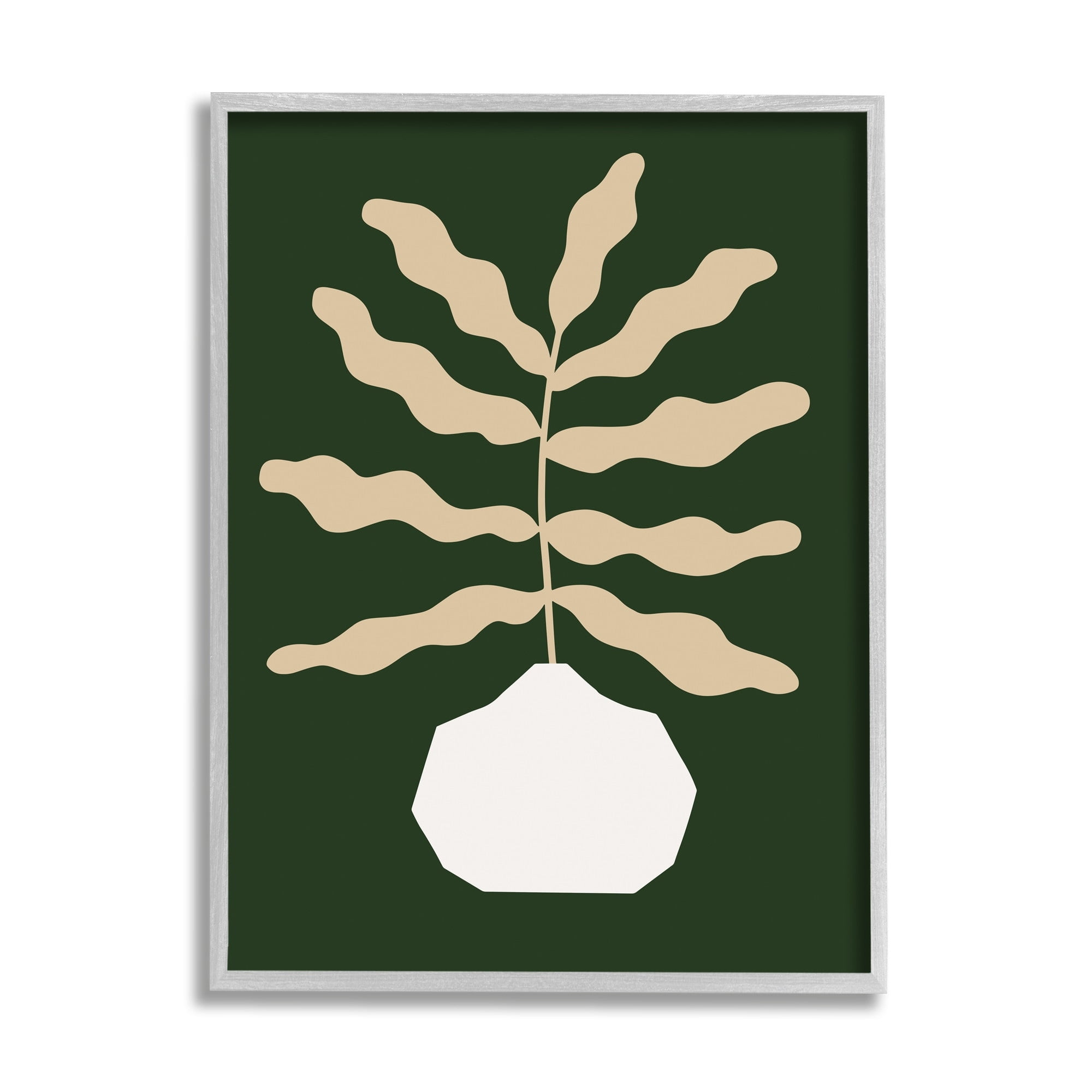 Stupell Industries Minimal Potted Plant Yellow Foliage over Green,16 x 20,Designed by Victoria Barnes