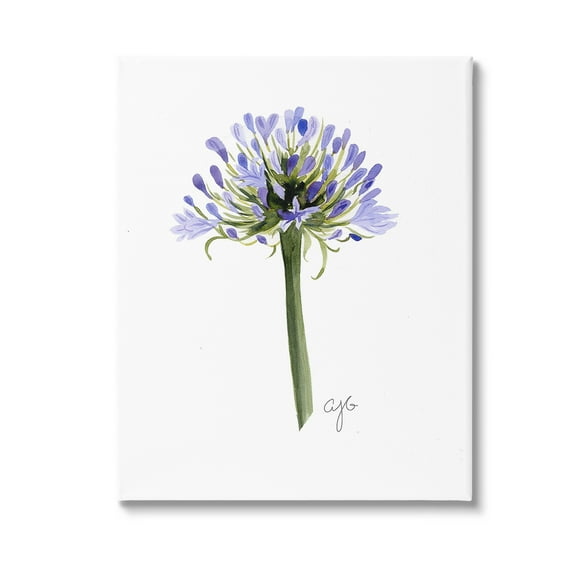 Stupell Industries Minimal Purple Anther Botanical & Floral Painting Gallery Wrapped Canvas Art Print Wall Art, 16 x 20