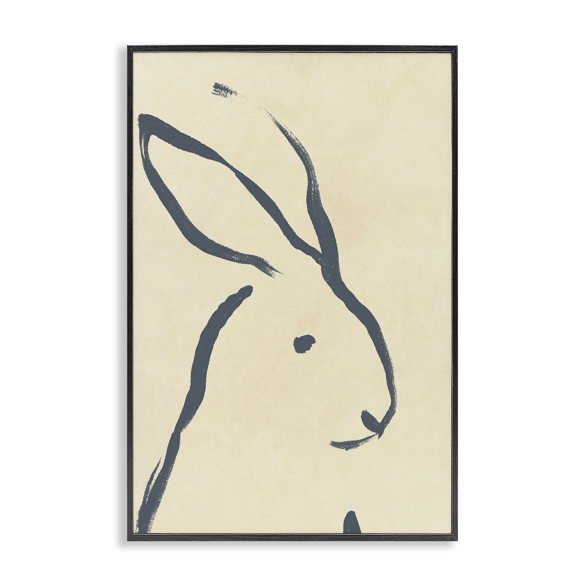 Stupell Industries Minimal Rabbit Doodle Animals & Insects Drawing Black Framed Art Print Wall Art, 20 x 30