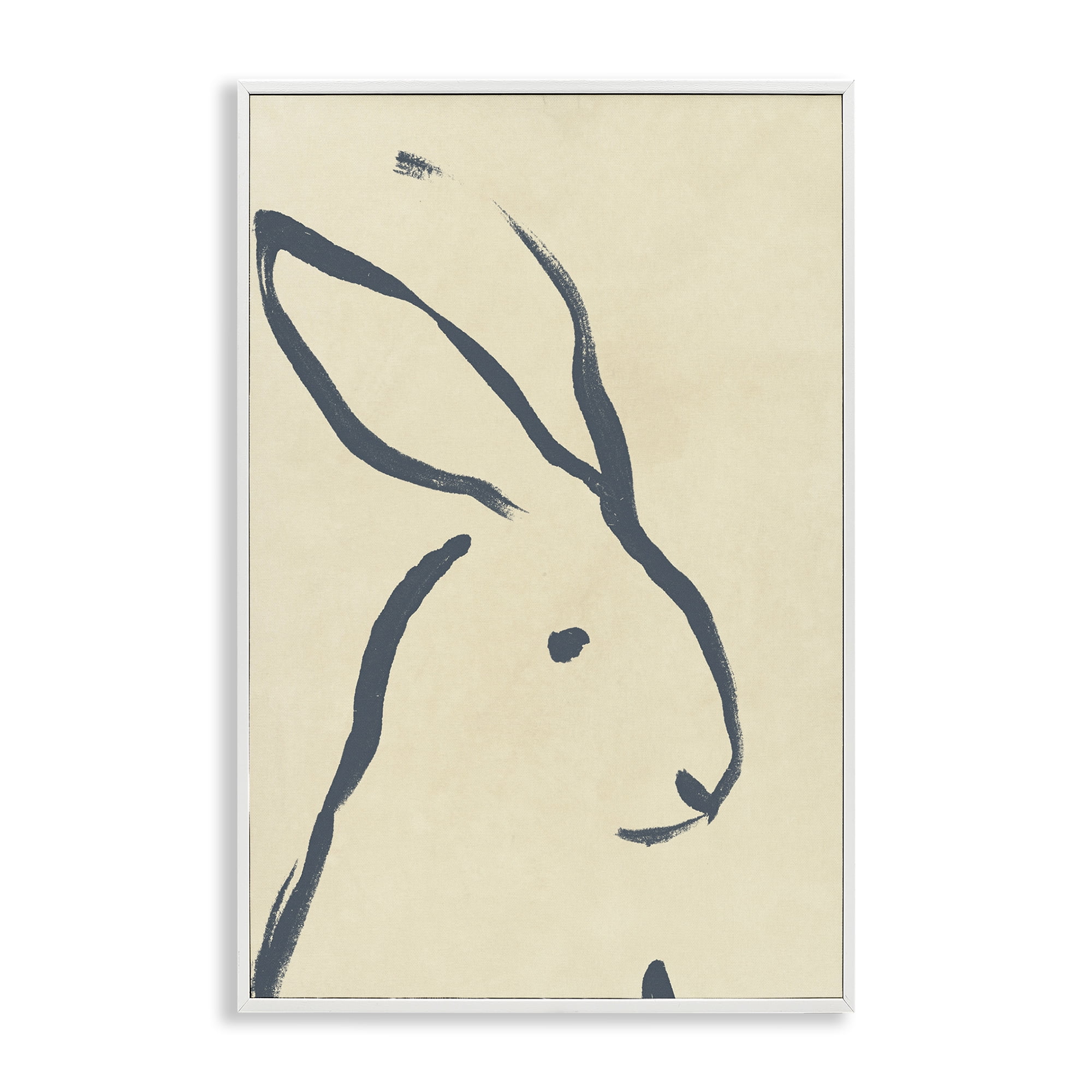 Stupell Industries Minimal Rabbit Doodle Animals & Insects Drawing White Framed Art Print Wall Art, 20 x 30