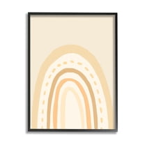 Stupell Industries Minimal Rainbow Stripes Neutral Tones Dashed Lines Graphic Art Black Framed Art Print Wall Art, Design by Heather McLaughlin