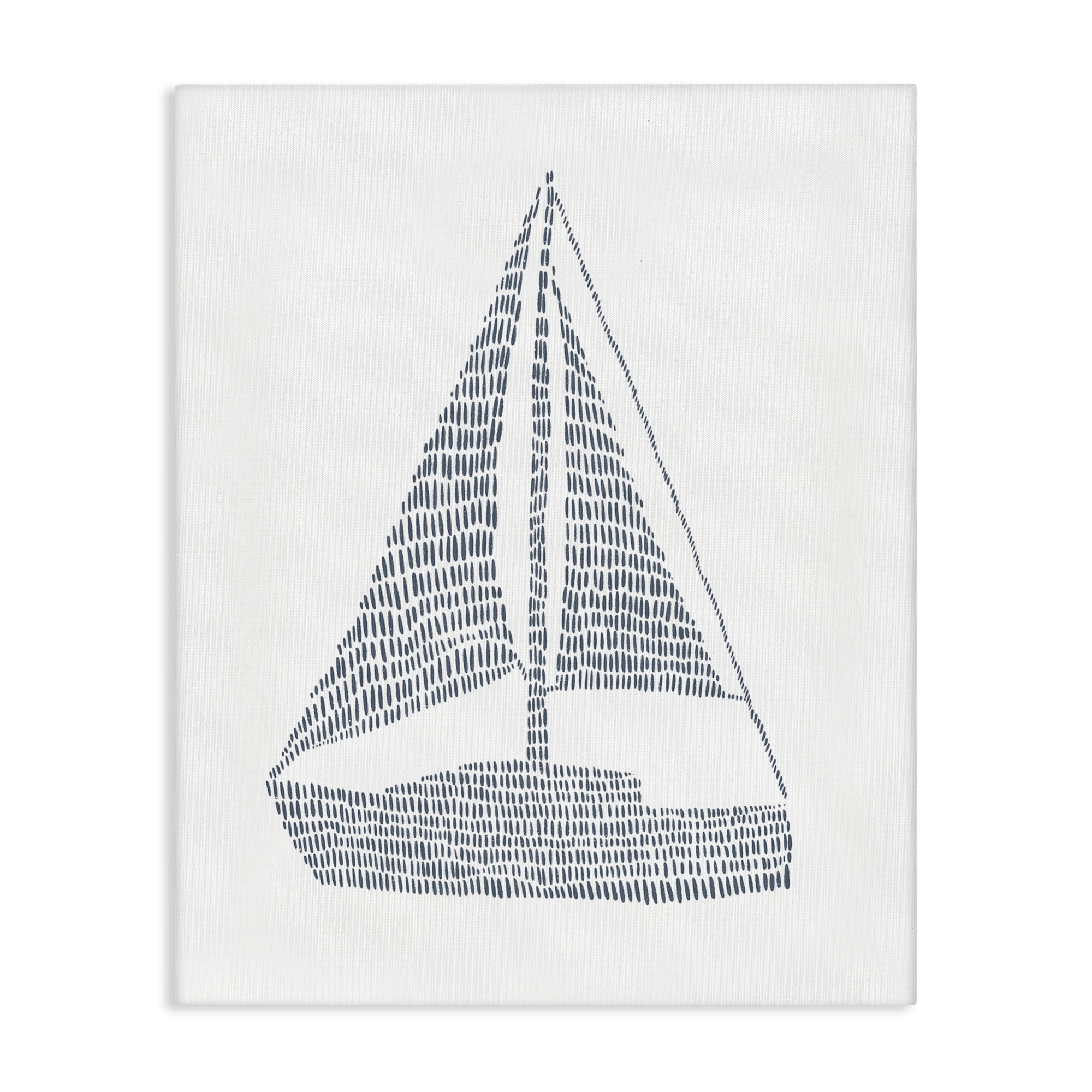 Stupell Industries Minimal Sail Boat Coastal Painting Gallery Wrapped Canvas Art Print Wall Art, 24 x 30