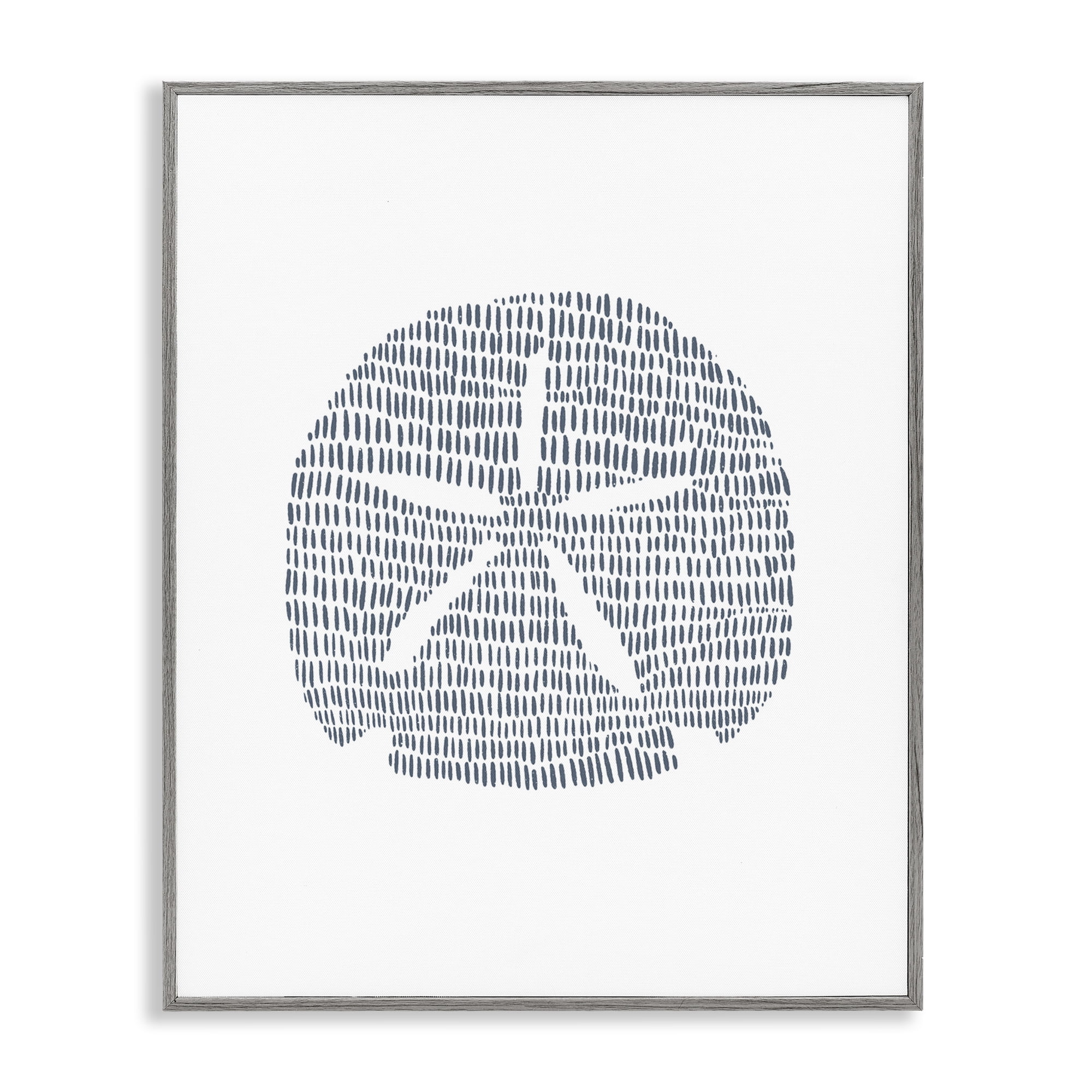 Stupell Industries Minimal Sand Dollar Coastal Painting Gray Framed Art Print Wall Art, 24 x 30