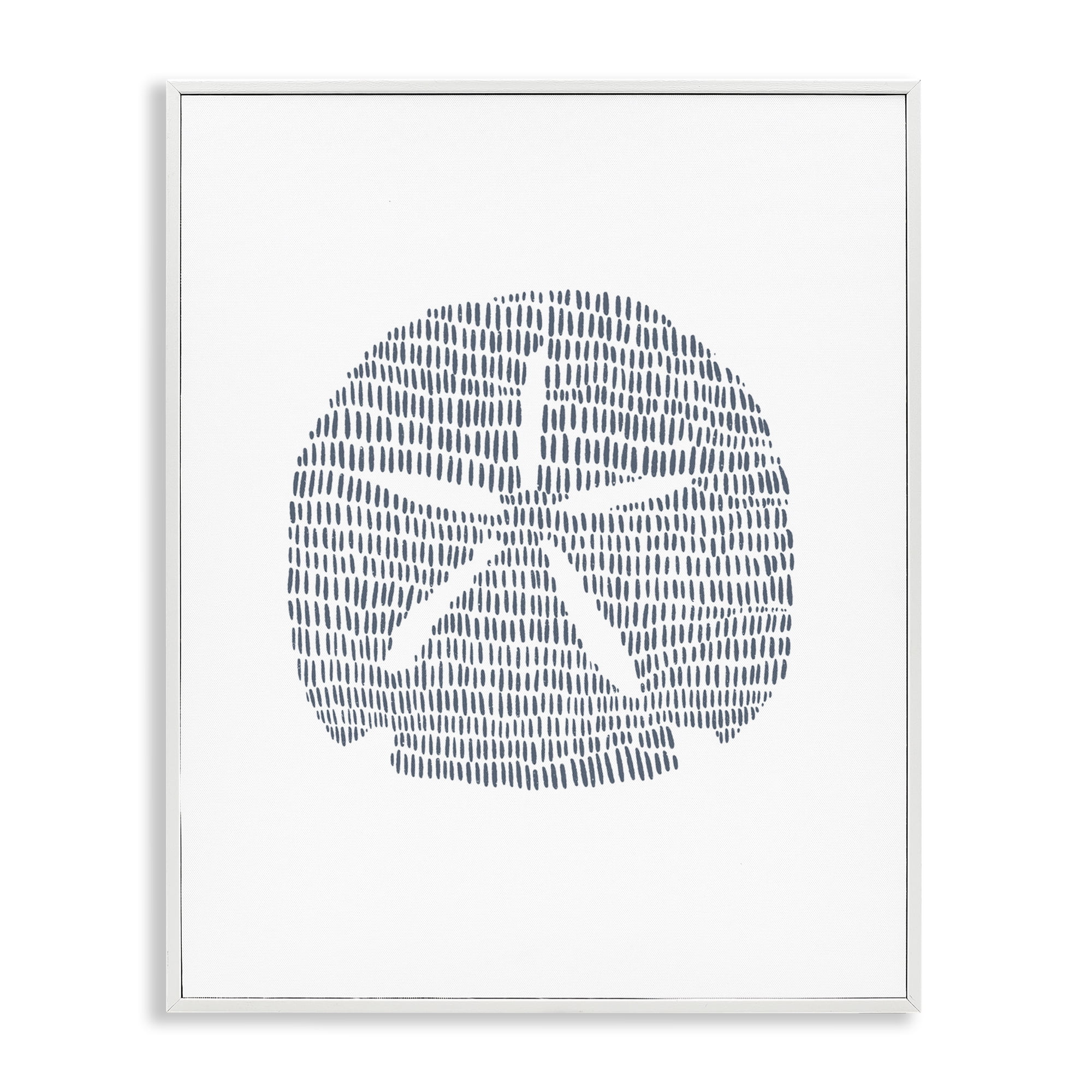 Stupell Industries Minimal Sand Dollar Coastal Painting White Framed Art Print Wall Art, 16 x 20