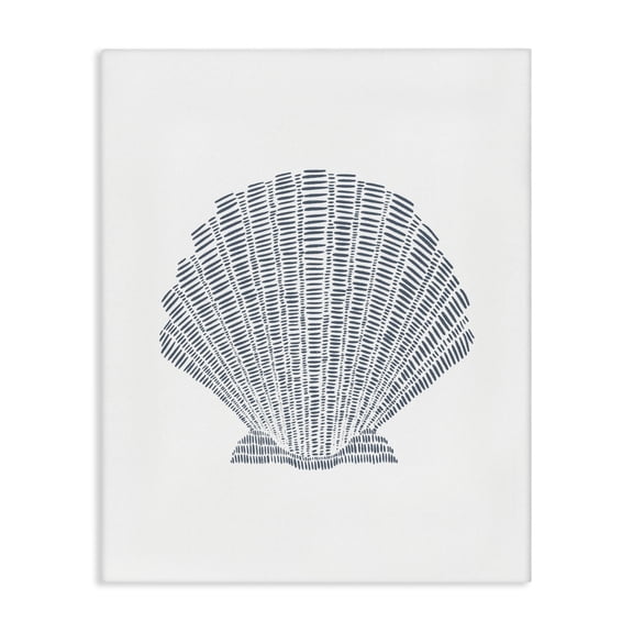 Stupell Industries Minimal Sea Shell Coastal Painting Gallery Wrapped Canvas Art Print Wall Art, 16 x 20