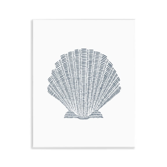 Stupell Industries Minimal Sea Shell Coastal Painting Unframed Art Print Wall Art, 11 x 14