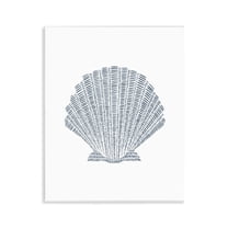 Stupell Industries Minimal Sea Shell Coastal Painting Unframed Art Print Wall Art, 11 x 14