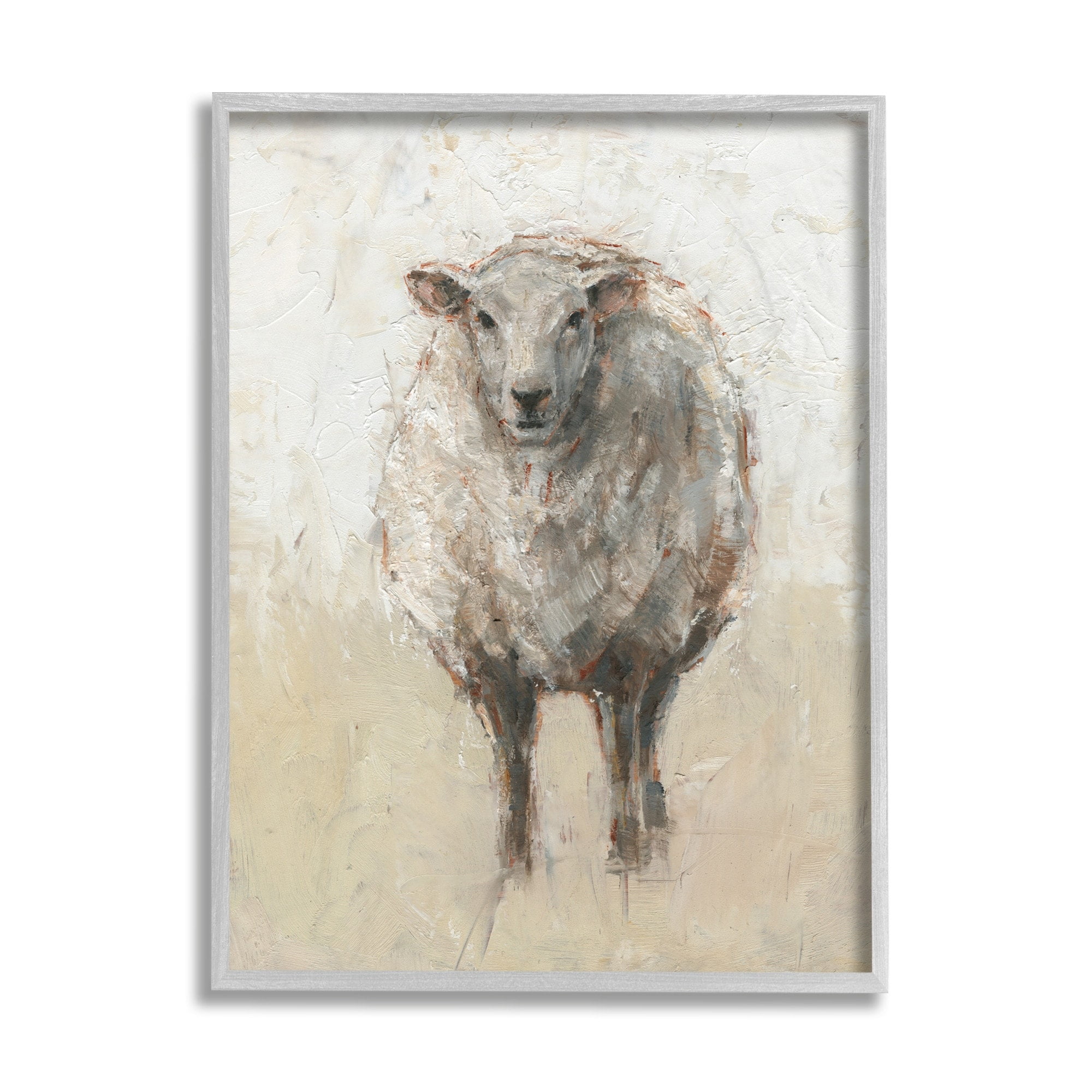 Stupell Industries Minimal Sheep Painting Beige Tan Farm Animal Design by Ethan Harper