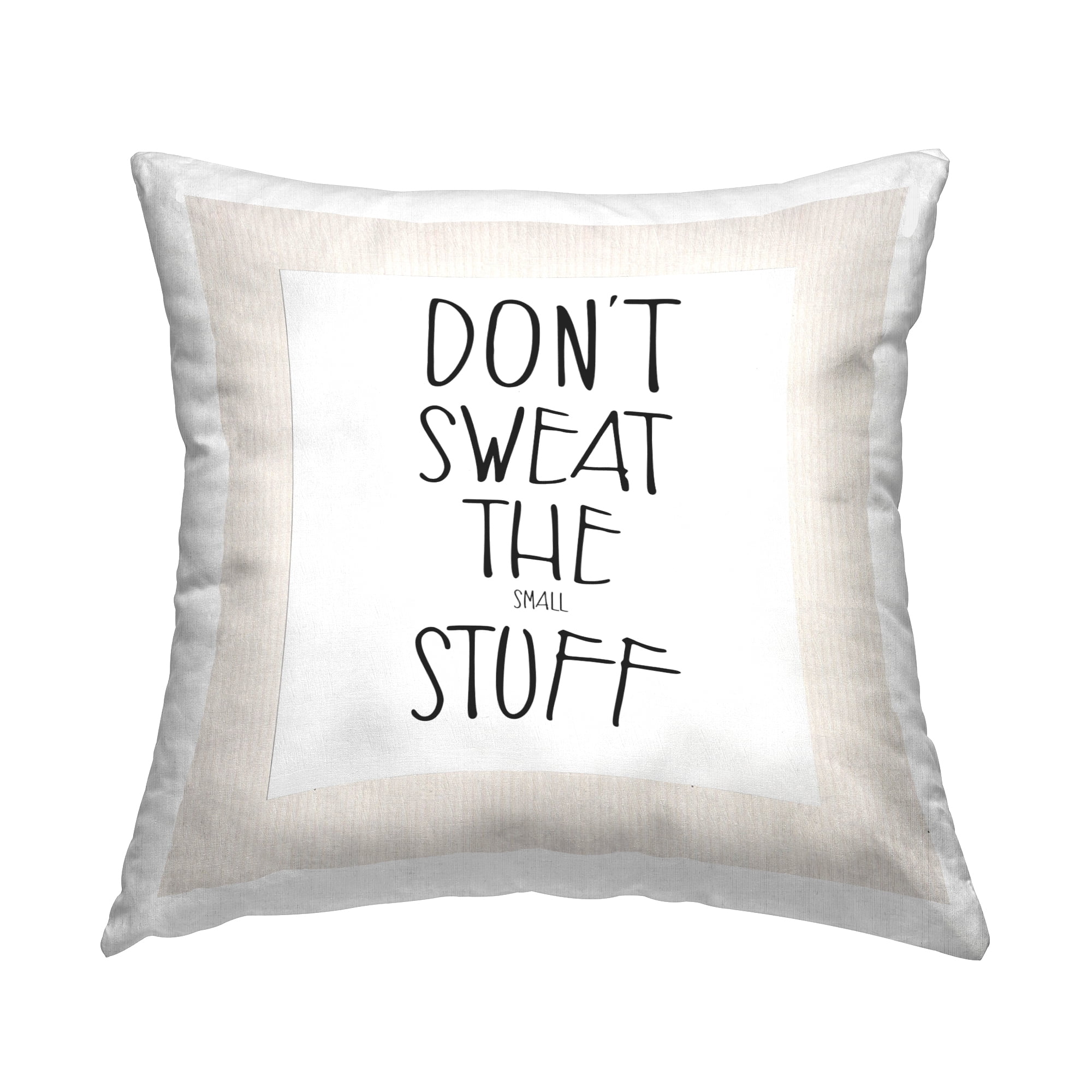 Stupell Industries Minimal Small Stuff Phrase Decorative Printed Throw Pillow, 18 x 18