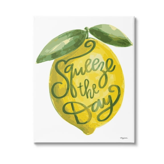 Stupell Industries Minimal Squeeze The Day Food & Beverage Painting Gallery Wrapped Canvas Art Print Wall Art, 16 x 20