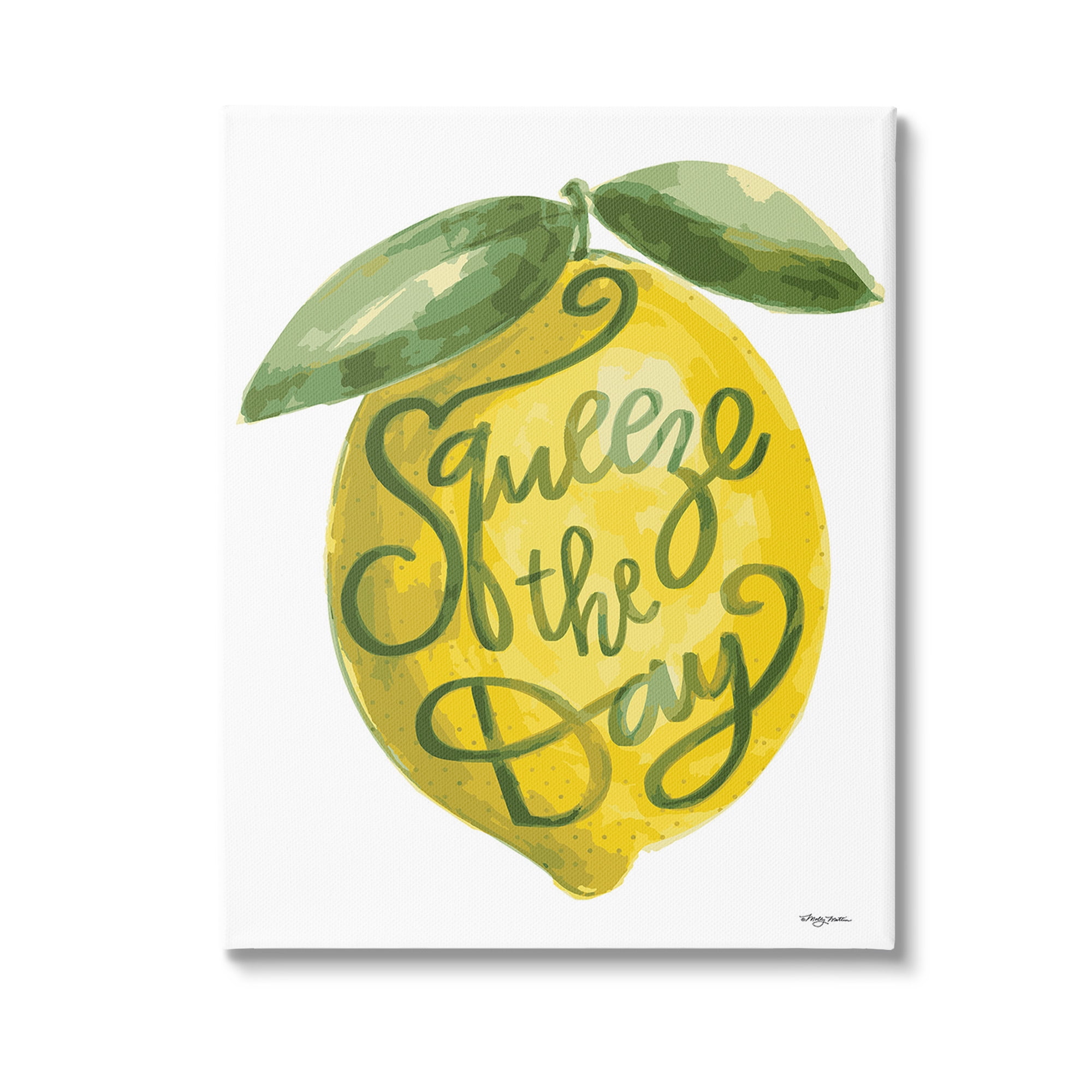 Stupell Industries Minimal Squeeze The Day Food & Beverage Painting Gallery Wrapped Canvas Art Print Wall Art, 24 x 30