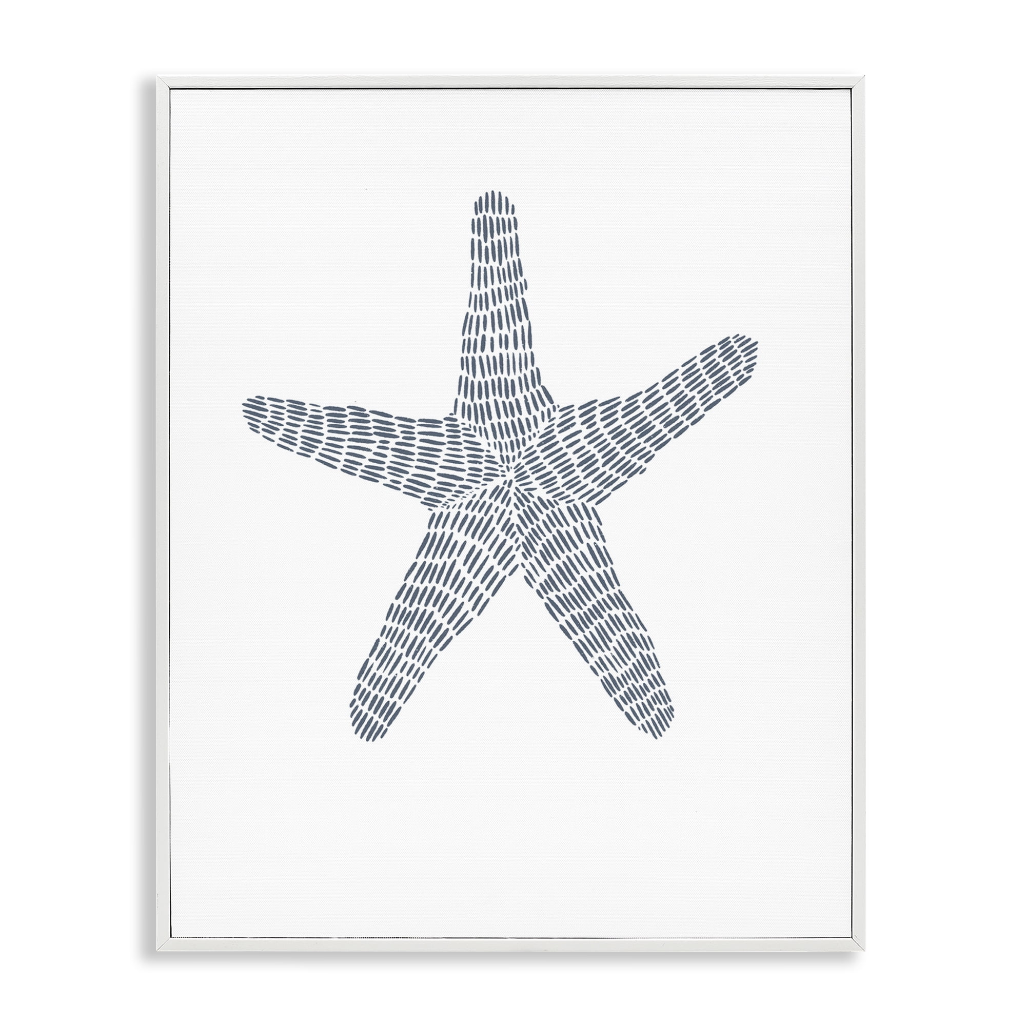 Stupell Industries Minimal Starfish on White Coastal Painting White Framed Art Print Wall Art, 11 x 14