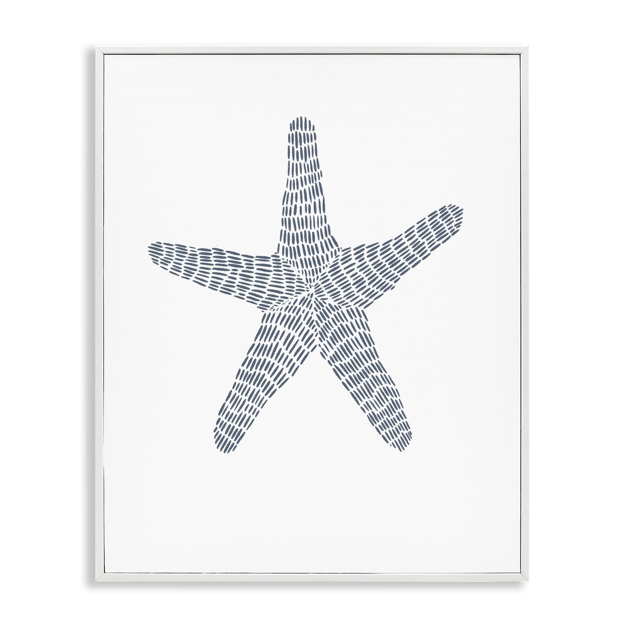 Stupell Industries Minimal Starfish on White Coastal Painting White Framed Art Print Wall Art, 16 x 20