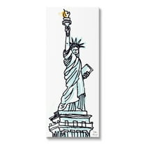 Stupell Industries Minimal Statue of Liberty Town & City Painting Gallery Wrapped Canvas Print Wall Art, 10 x 24