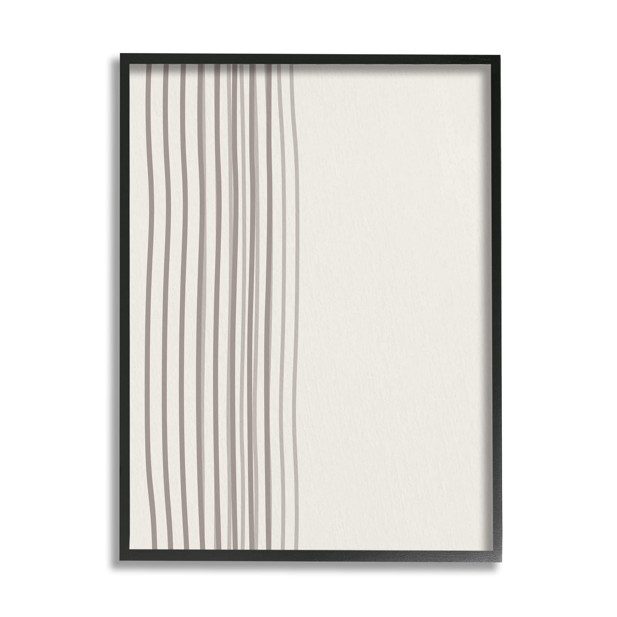 Stupell Industries Minimal Striped Lines Neutral Tone Visual Design Framed Wall Art, 11 x 14, Design by Kim Allen