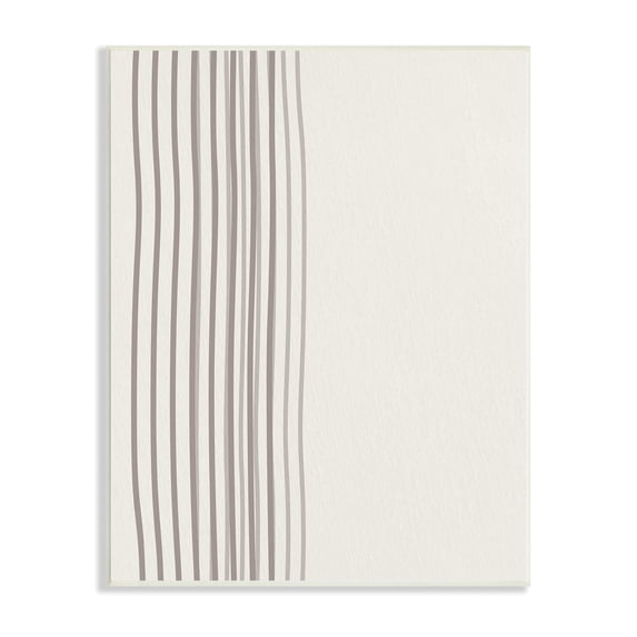 Stupell Industries Minimal Striped Lines Neutral Tone Visual Design Wood Wall Art, 13 x 19, Design by Kim Allen