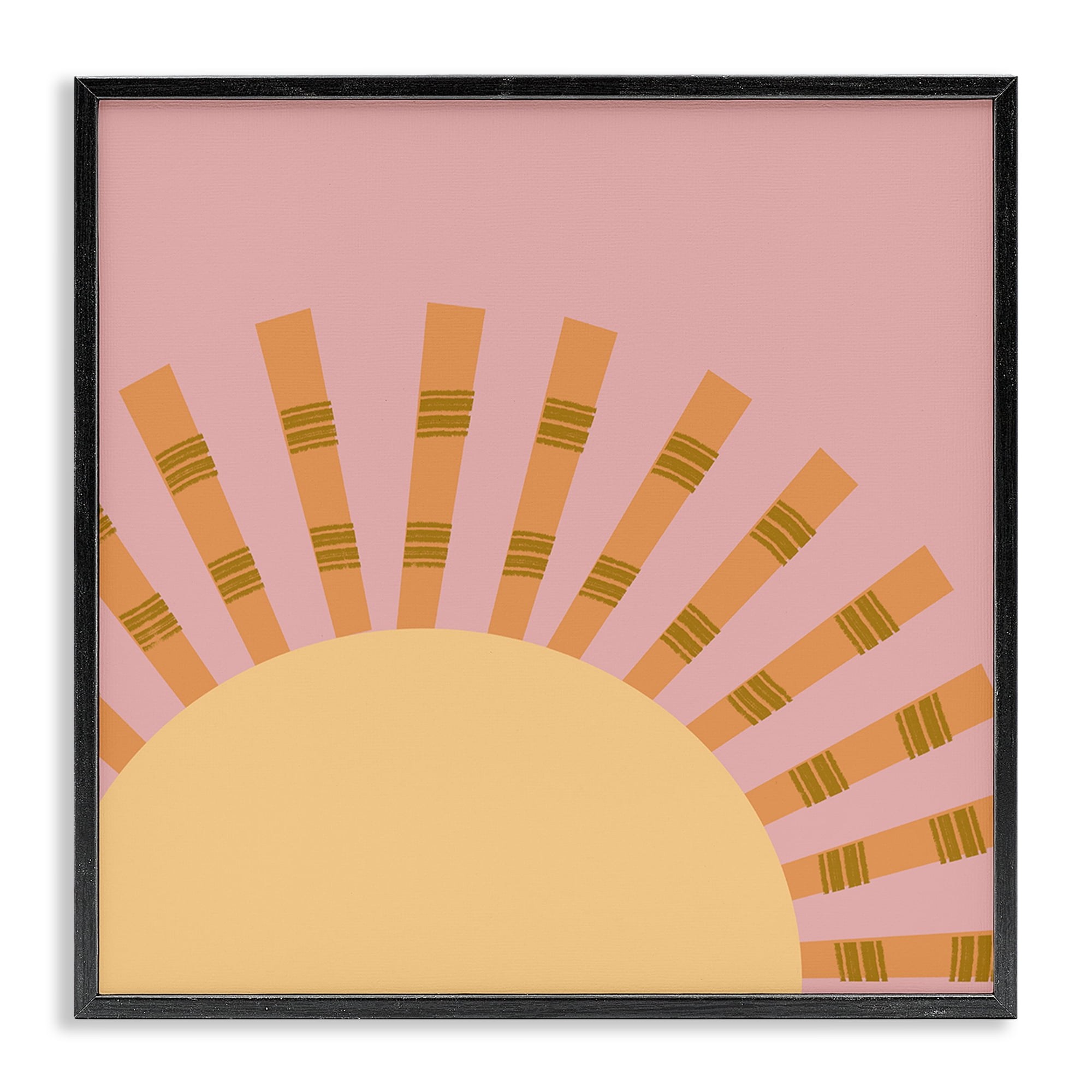 Stupell Industries Minimal Sun Rays Landscape & Nature Painting Black Framed Art Print Wall Art, 17 x 17