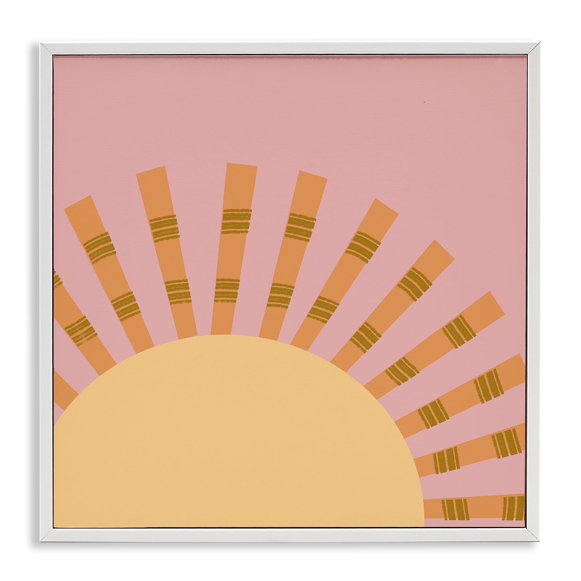 Stupell Industries Minimal Sun Rays Landscape & Nature Painting White Framed Art Print Wall Art, 17 x 17