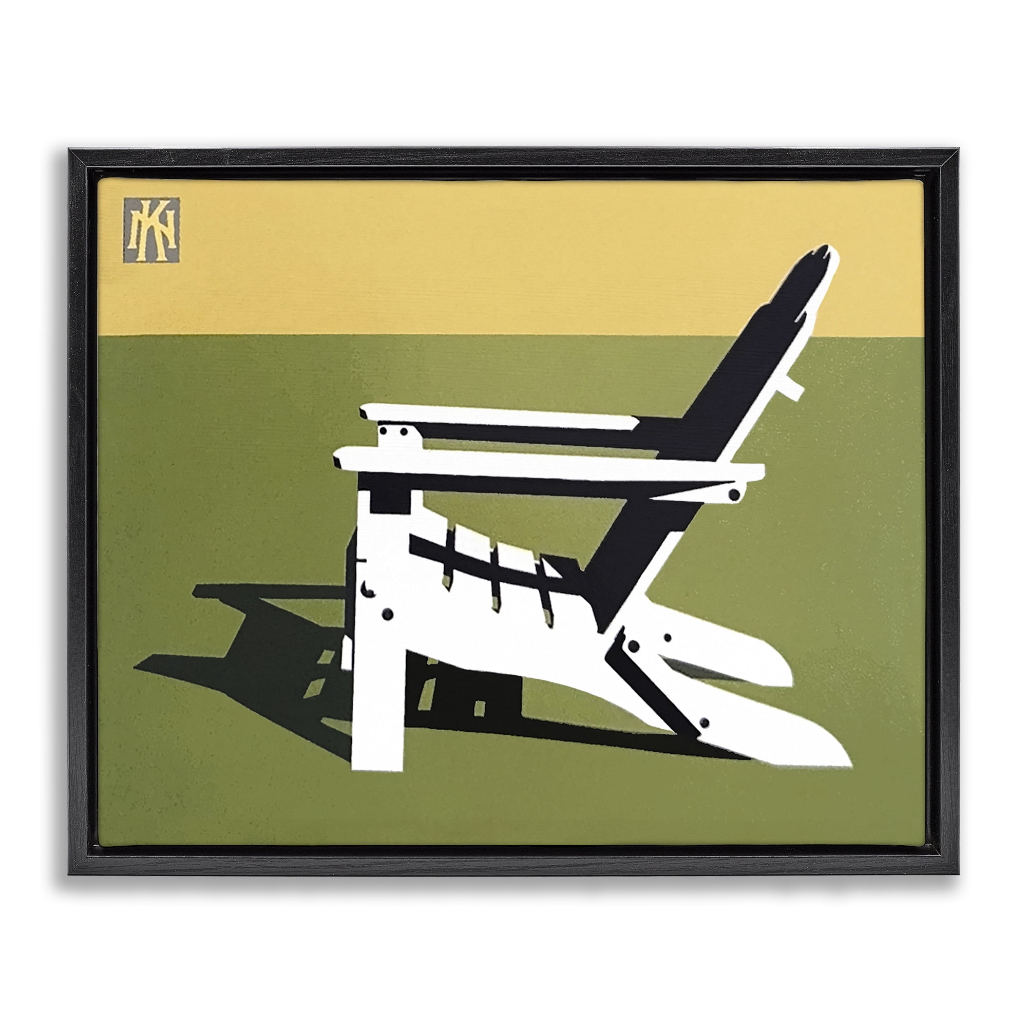 Stupell Industries Minimal Sunlit Lounge Chair Black Framed Floater Canvas Wall Art, design by Jadei Graphics