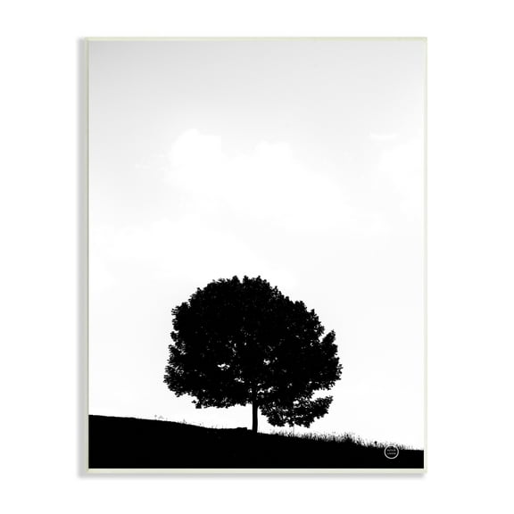 Stupell Industries Minimal Sycamore Tree Silhouette Black White Nature Photography, 10 x 15, Design by Nathan Larson