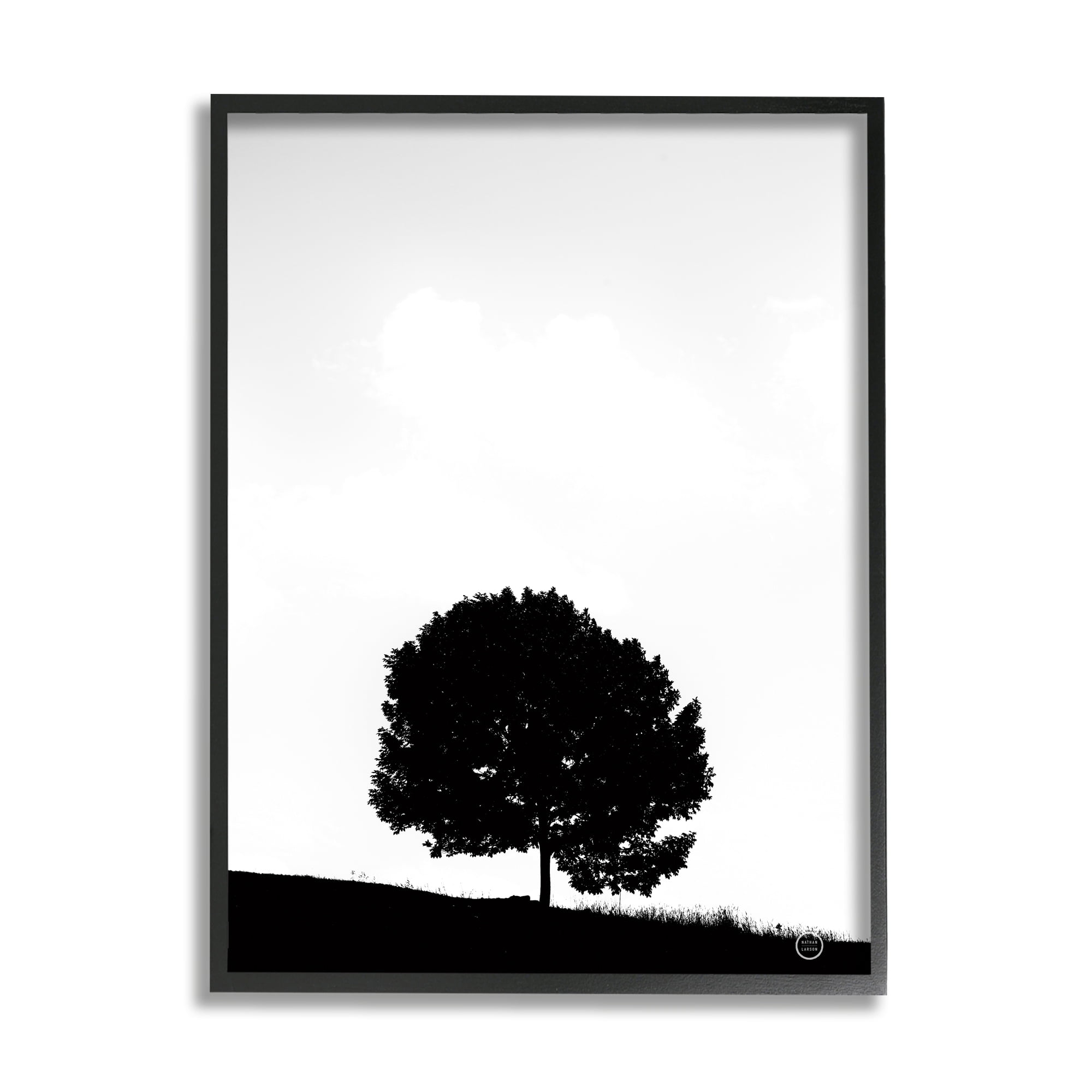 Stupell Industries Minimal Sycamore Tree Silhouette Black White Nature Photography, 11 x 14, Design by Nathan Larson