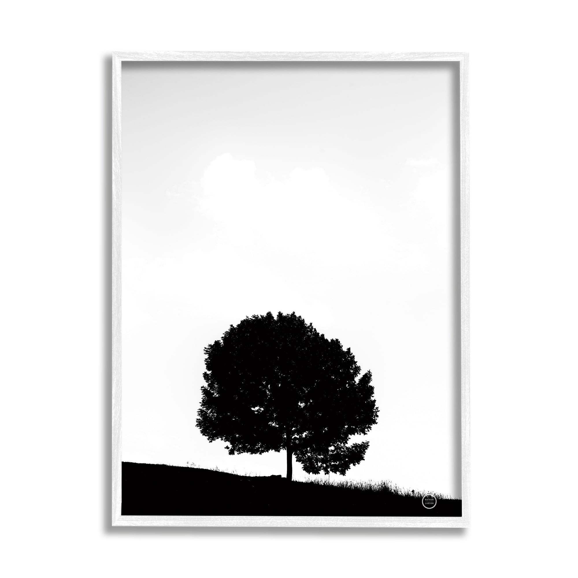 Stupell Industries Minimal Sycamore Tree Silhouette Black White Nature Photography, 24 x 30, Design by Nathan Larson