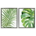 thumbnail image 1 of Stupell Industries Minimal Tropical Green Palms Botanical & Floral Painting Gray Floater Framed Canvas Art Print Wall Art, 17 x 21, Set of 2, 1 of 9