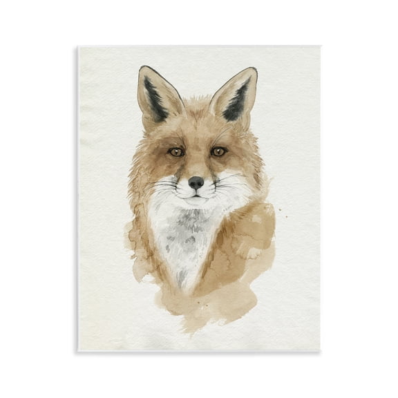 Stupell Industries Minimal Watercolor Fox Portrait Animals Painting Unframed Art Print Wall Art, 11 x 14
