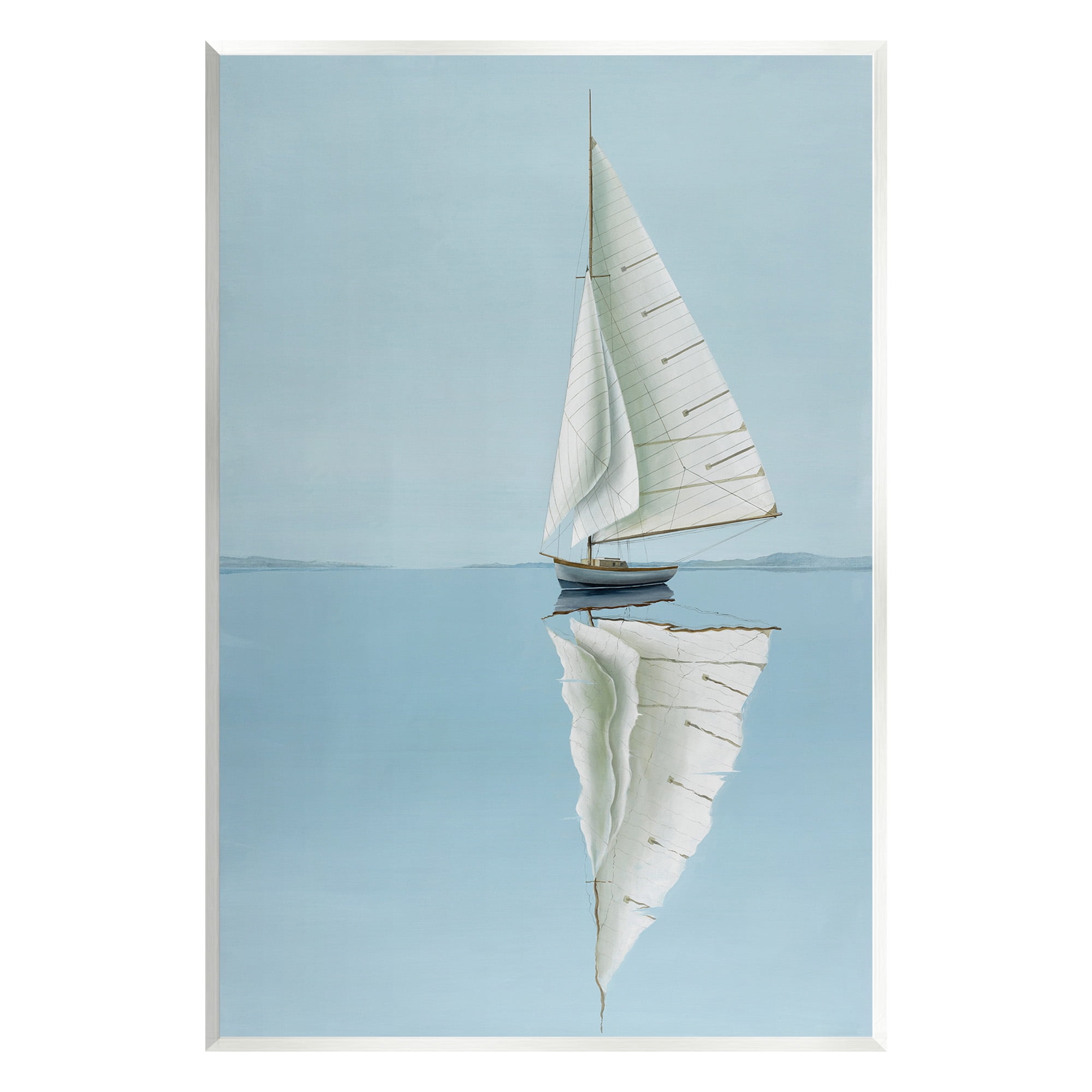 Stupell Industries Minimal Watercraft Reflection Transportation Painting Unframed Art Print Wall Art, 13 x 19