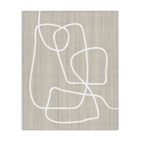 Stupell Industries Modern Minimal White Line Beige Grain Pattern Modern Canvas Art, 30 x 40, by Alpenglow Workshop